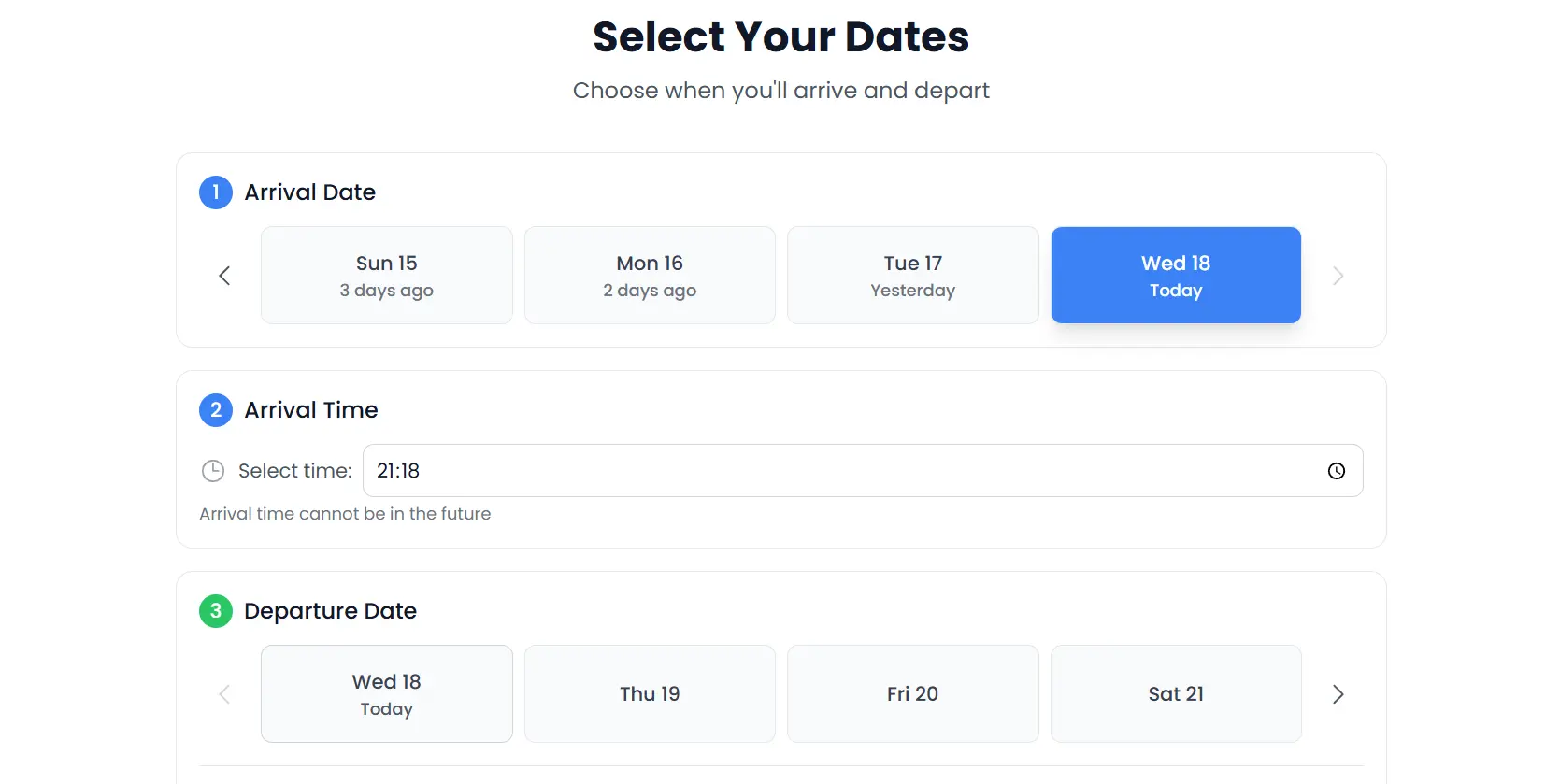 Date Selection & Pricing