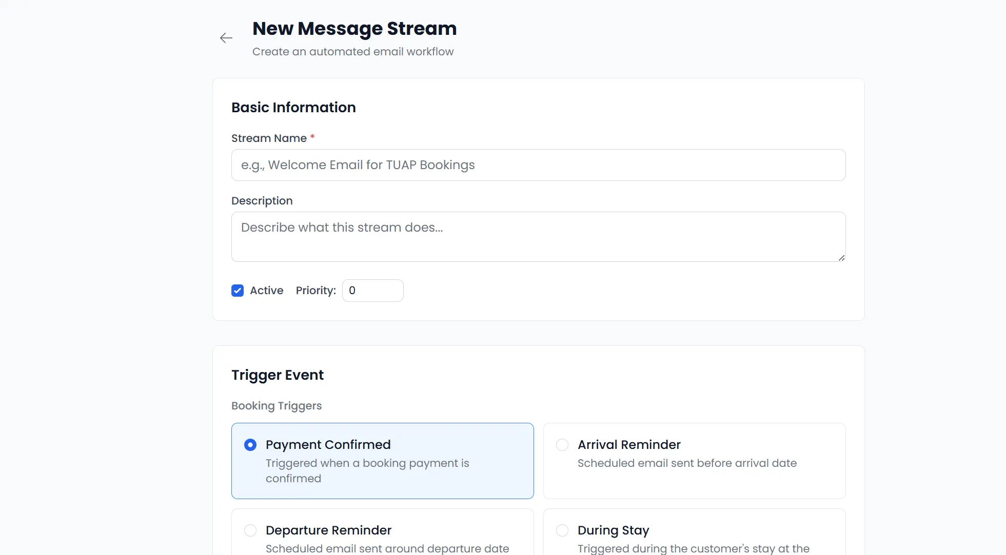 Automated Message Streams