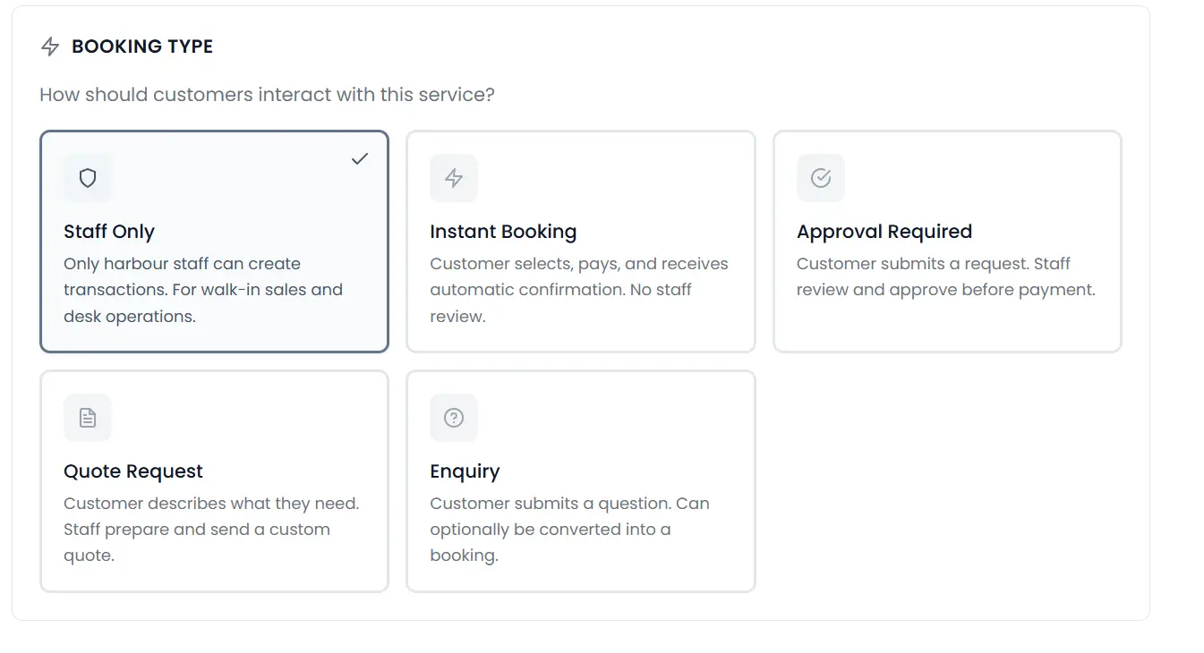 Five Booking Workflows