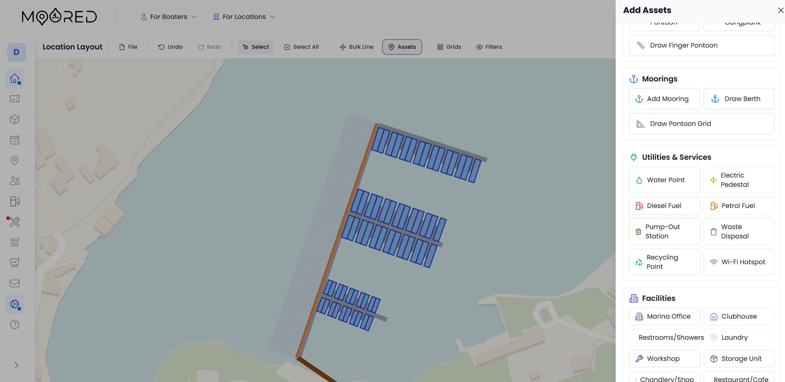 Infrastructure Markers on Map