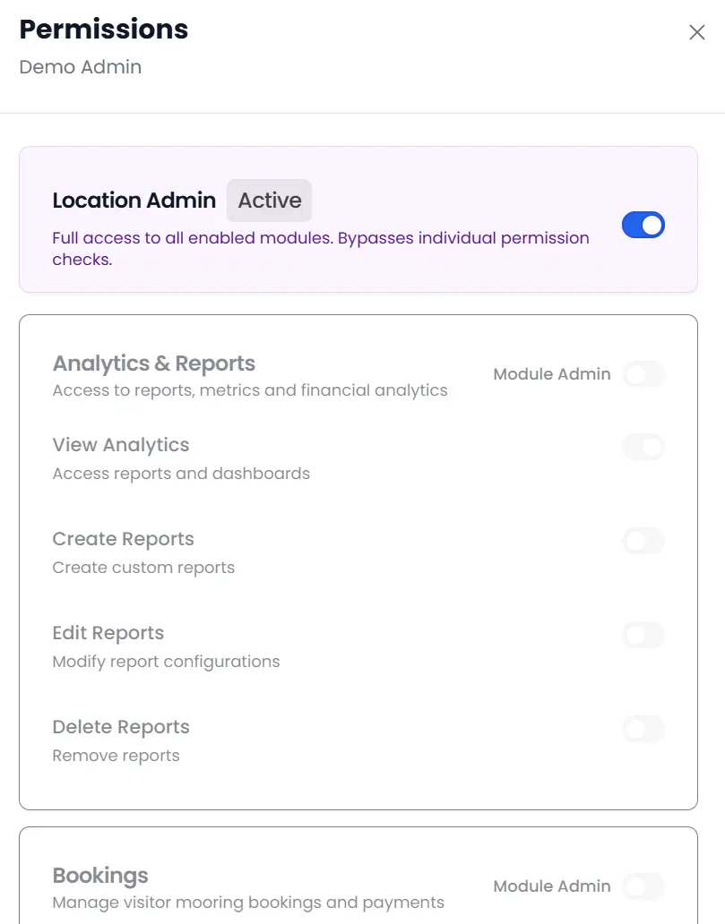 Staff Roles & Permissions