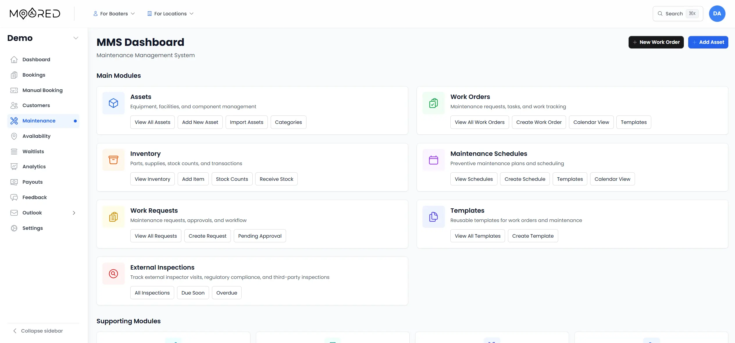 CMMS maintenance tracking system with asset register, automated scheduling and service history