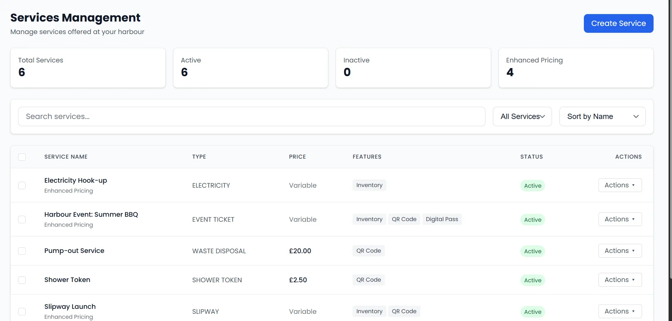 Additional services management system for harbour dues, fuel sales and equipment hire bookings